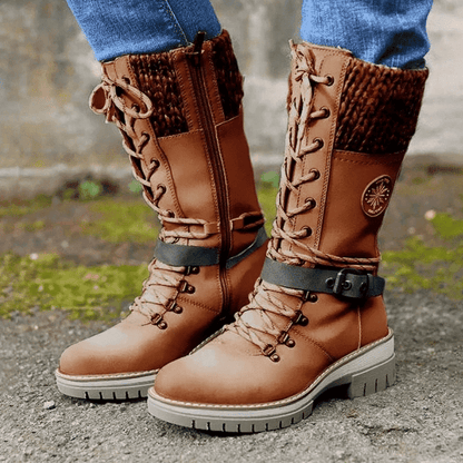 Damen Schnürstiefel Mittlere Schafthöhe Wintertauglich