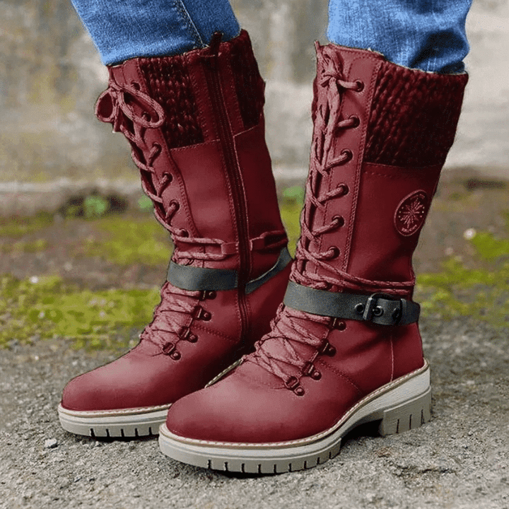 Damen Schnürstiefel Mittlere Schafthöhe Wintertauglich