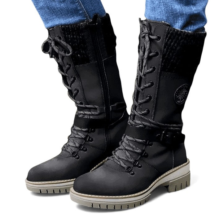 Damen Schnürstiefel Mittlere Schafthöhe Wintertauglich