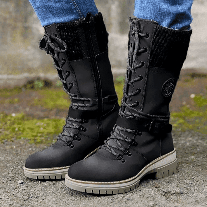Damen Schnürstiefel Mittlere Schafthöhe Wintertauglich