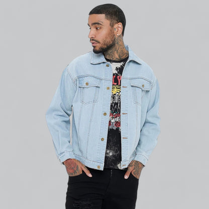 Norvielle Herren Jeansjacke Bequem Casual