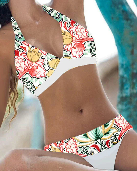 Damen Bikini Triangel Schnelltrocknend Blumenmuster - Norvielle