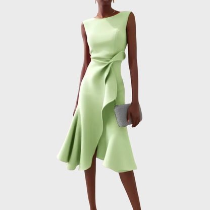 Damen Asymmetrisches Midikleid Drapiertes Design