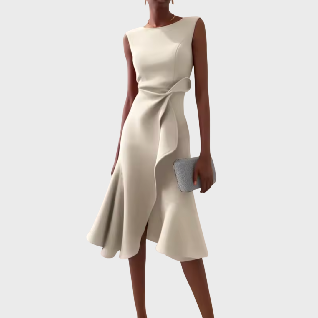Damen Asymmetrisches Midikleid Drapiertes Design