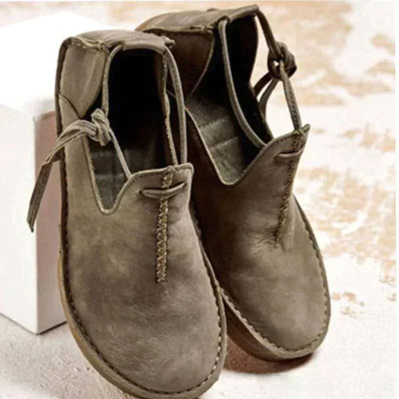 Damen Slip-On Schuhe Robust Leder