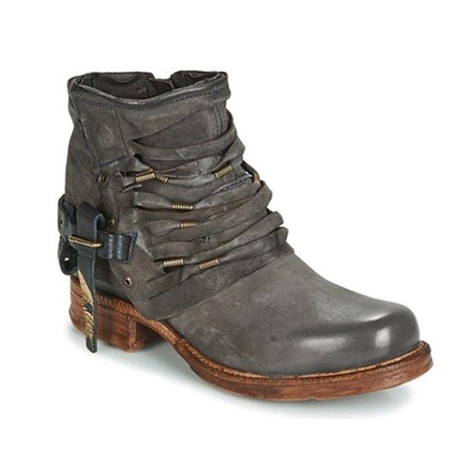 Damen Lässige Stiefeletten Mit Seitlicher Schnalle - Norvielle