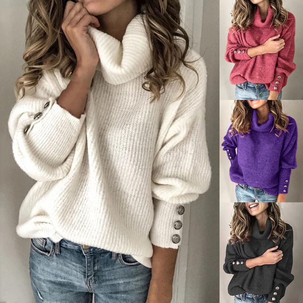 Norvielle Damen Oversize Pullover Rollkragen - Norvielle