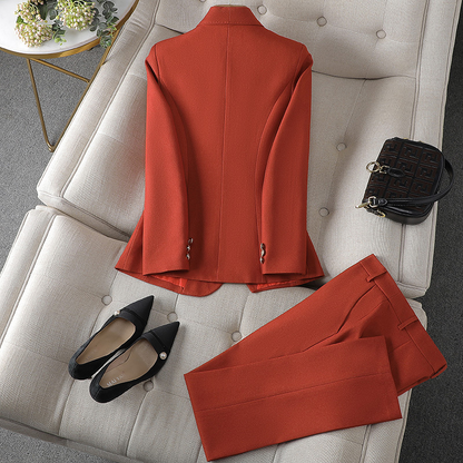 Damen Business Set Taillierter Blazer und Hose