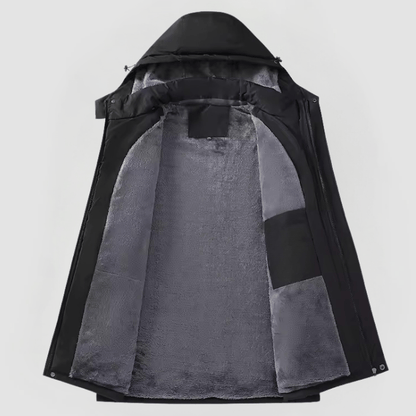 Herren Winterjacke mit Kapuze und Reißverschluss