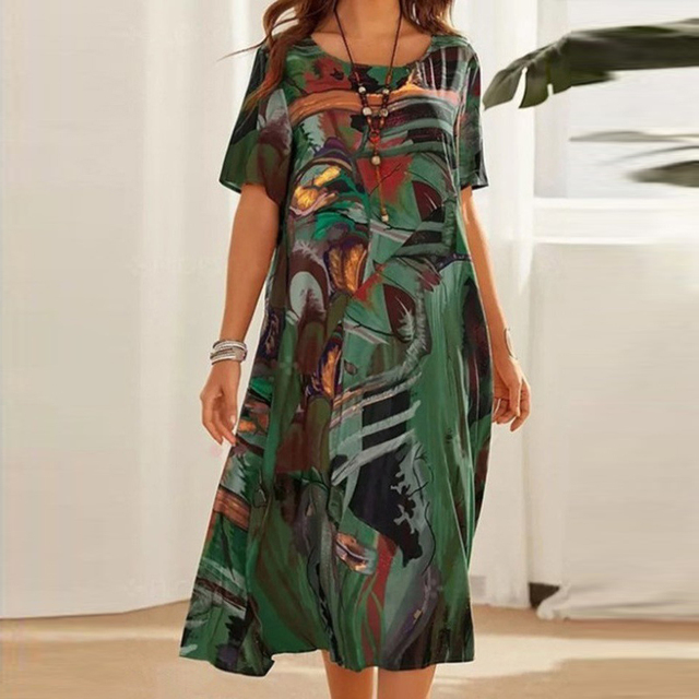 Norvielle Damen Plus-Size Bindekleid