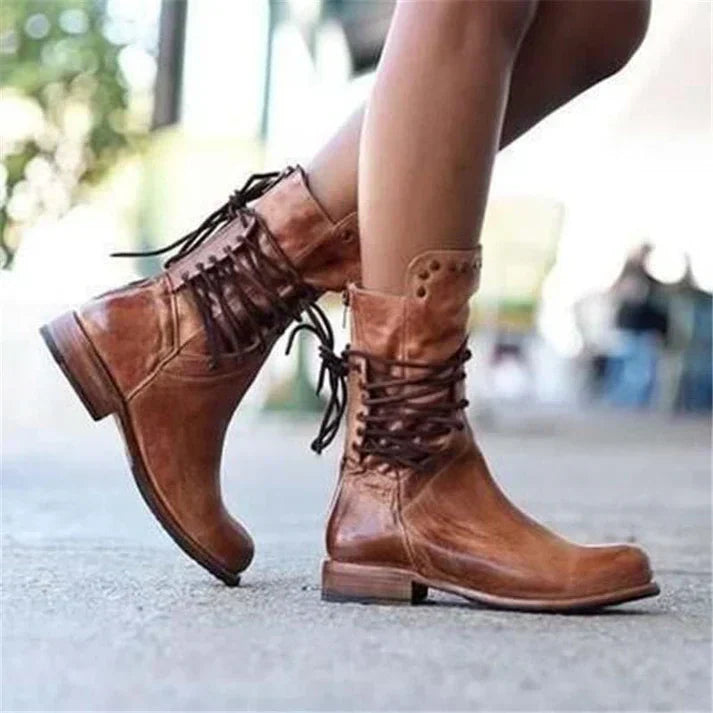 Damen Winterstiefel Reißverschluss Klassische Stiefeletten Schwarz - Norvielle