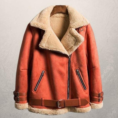 Norvielle Damen Lederjacke Wildlederimitat