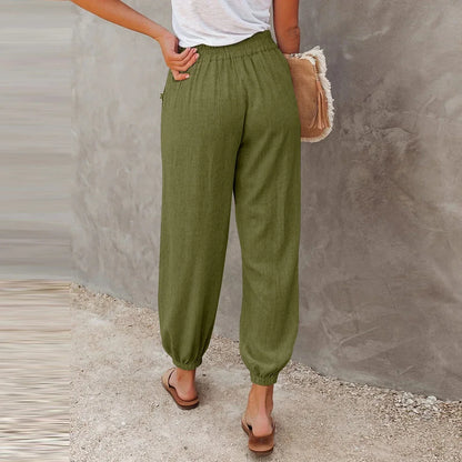 Damen Freizeit-Hose Leicht Atmungsaktives Material Beige