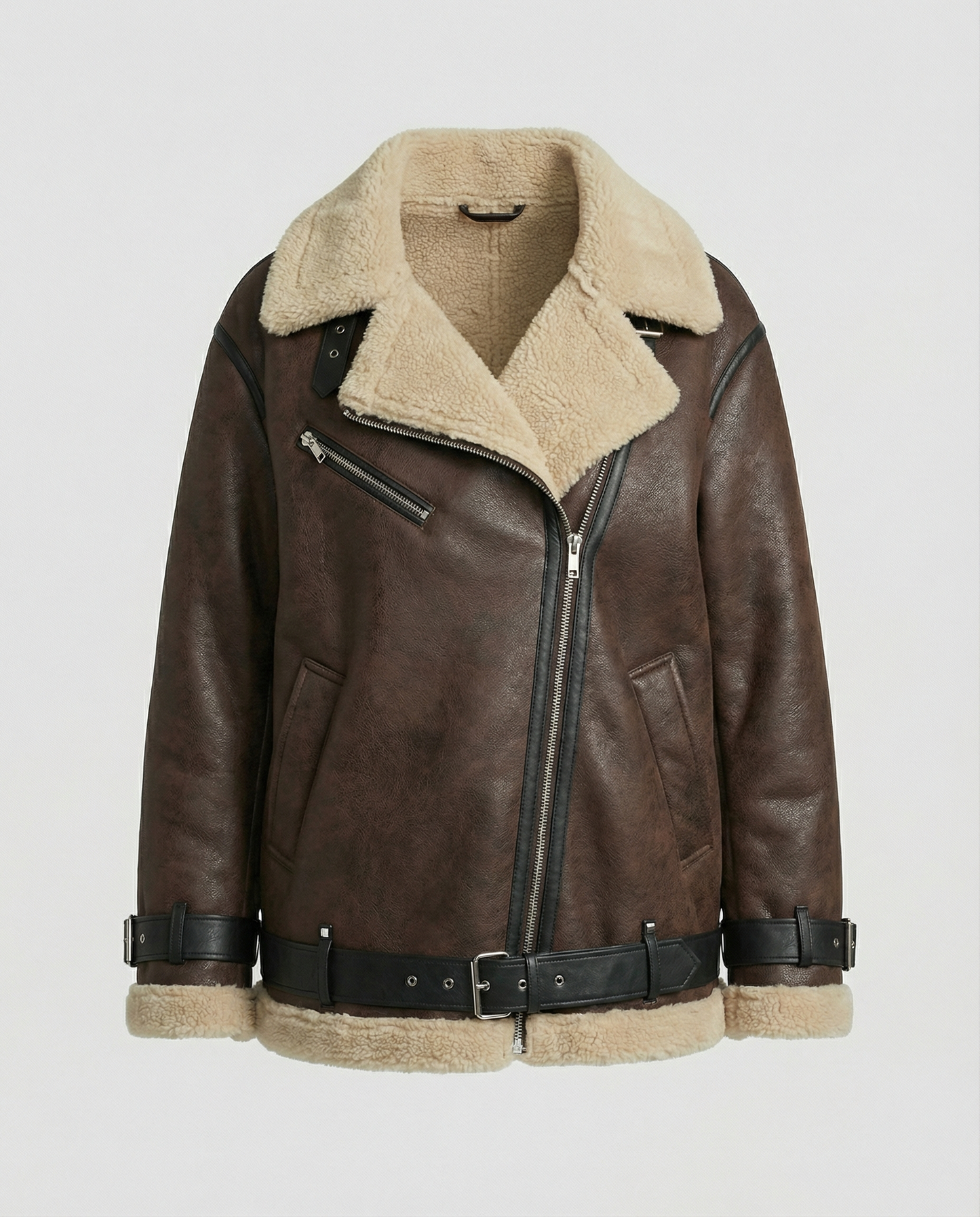 Elegante Damen Reversjacke Kunstleder