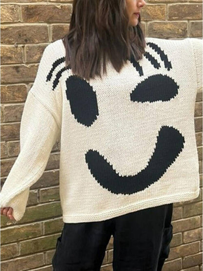 Damen Strickpullover Gefüttert Bequem Grau