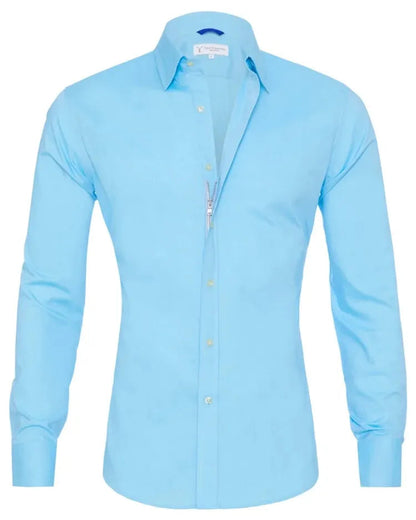 Herren Hemd Langarm Slim Fit Reißverschluss