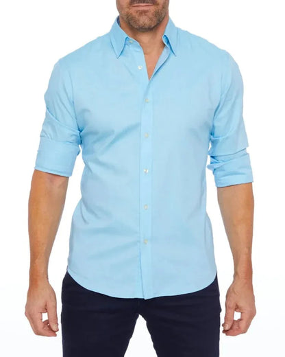 Herren Hemd Langarm Slim Fit Reißverschluss