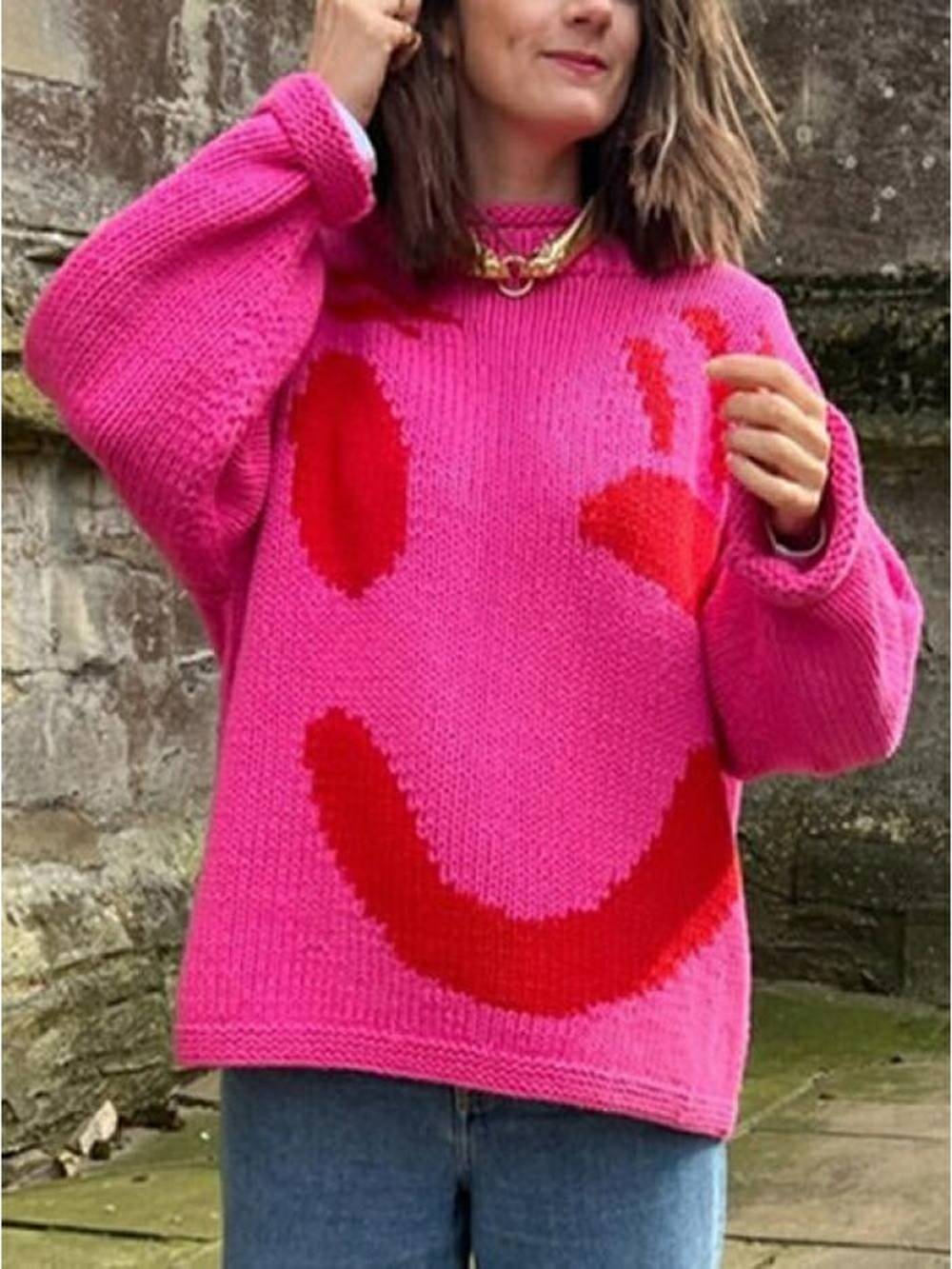 Wohlfühl Strickpullover Damen Kaschmir Beige