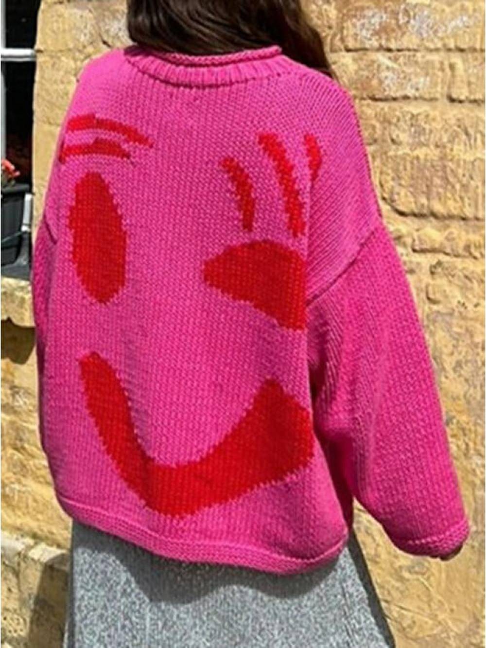 Damen Strickpullover Gefüttert Bequem Grau