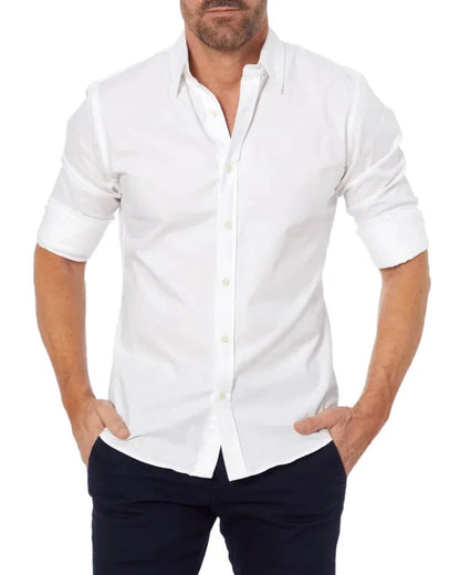 Herren Hemd Langarm Slim Fit Reißverschluss