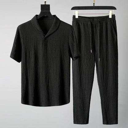 Herren Kurzarm-Hemd und Hose Set