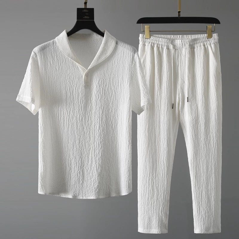 Herren Kurzarm-Hemd und Hose Set - Norvielle