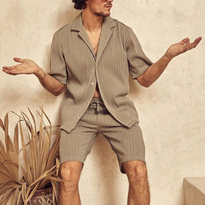 Herren Freizeitset Zweiteilig Oberteil Shorts