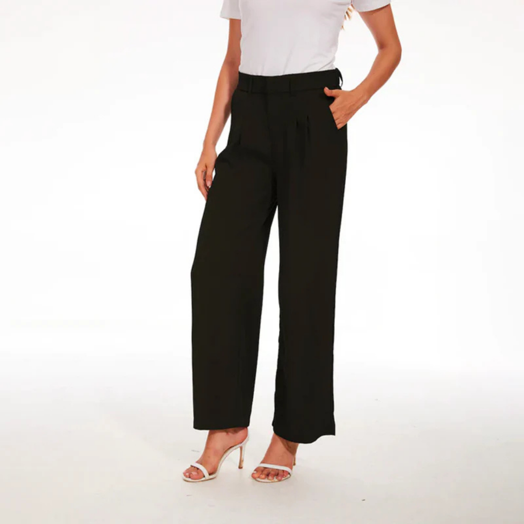 Damenhose Hohe Taille Weite Beinführung