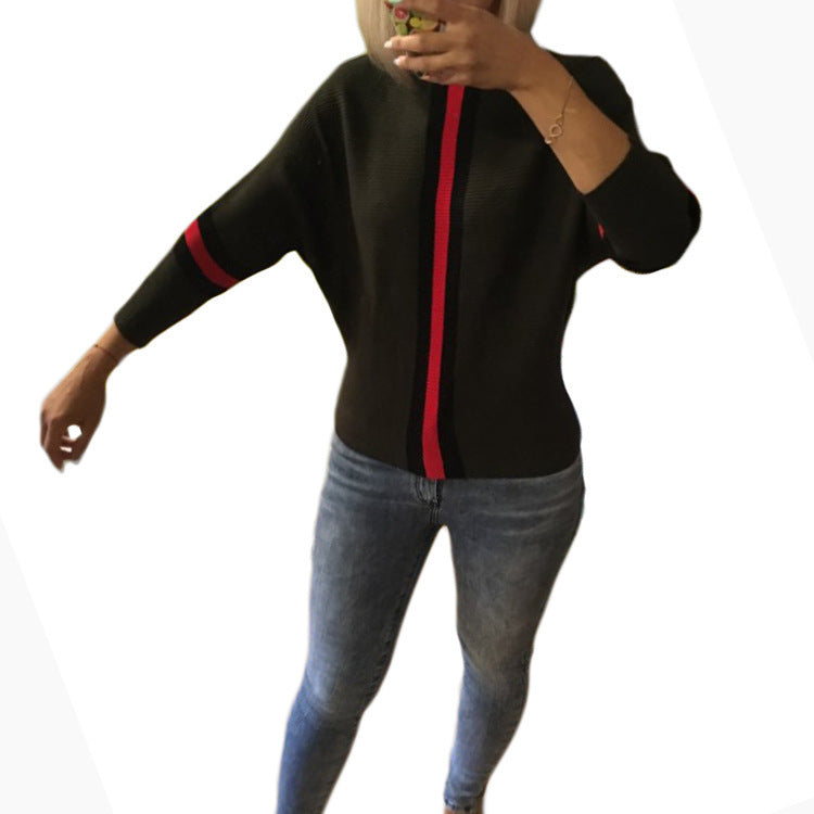 Damen Strickpullover Modern Streifen Weit Norvielle