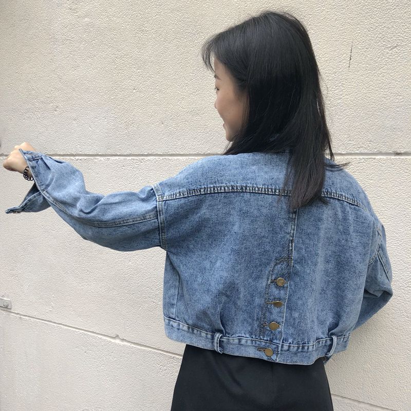 Damen Cropped Jeansjacke mit Taschen Norvielle