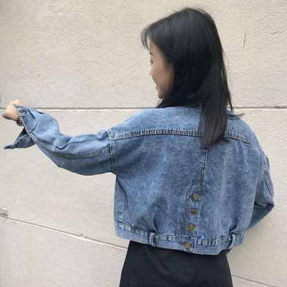 Damen Cropped Jeansjacke mit Taschen Norvielle