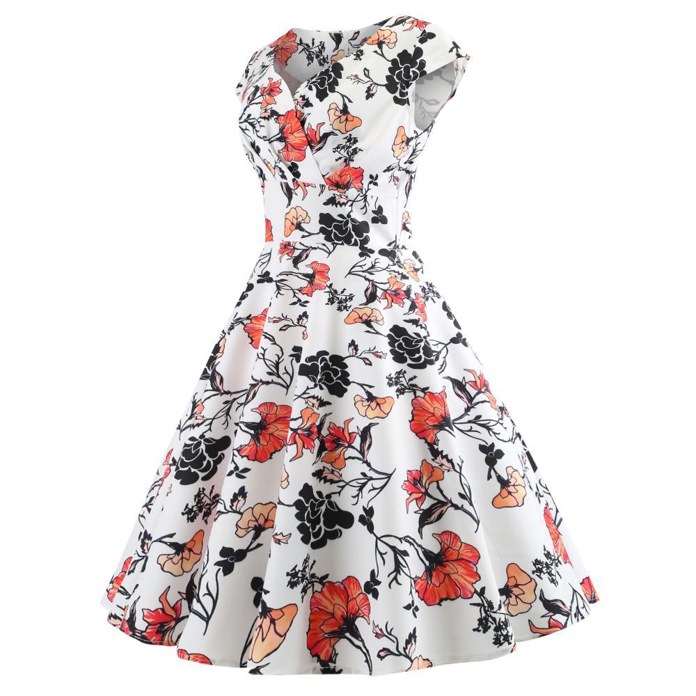 Damen A-Linien Kleid Florales Design Wickelausschnitt Norvielle