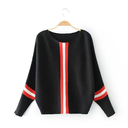 Damen Strickpullover Modern Streifen Weit Norvielle