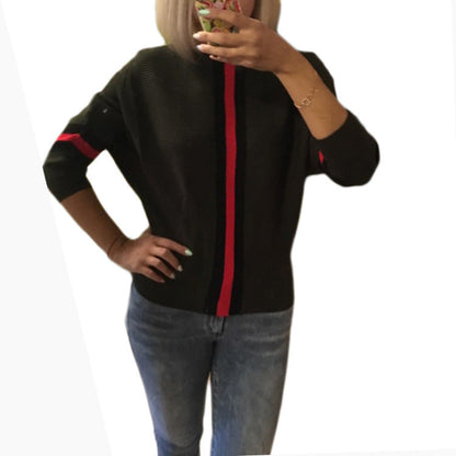 Damen Strickpullover Modern Streifen Weit Norvielle