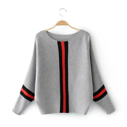 Damen Strickpullover Modern Streifen Weit Norvielle