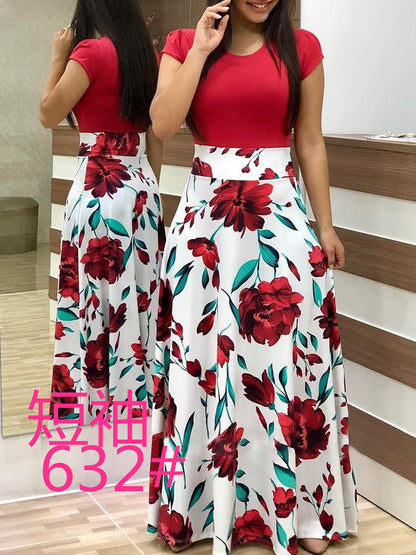 Damen Maxirock Floralmuster Elastischer Bund Norvielle