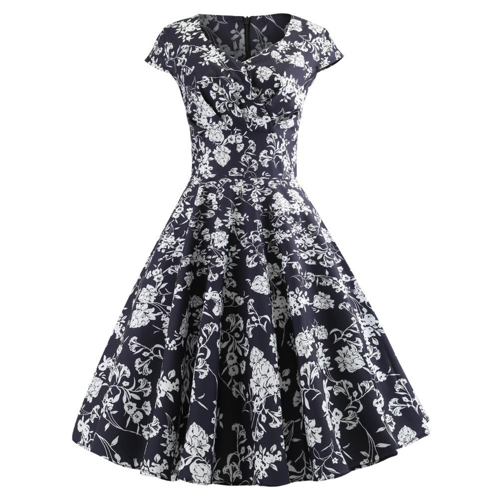 Damen Wickelkleid Florales Design Elegant Schwarz - Norvielle