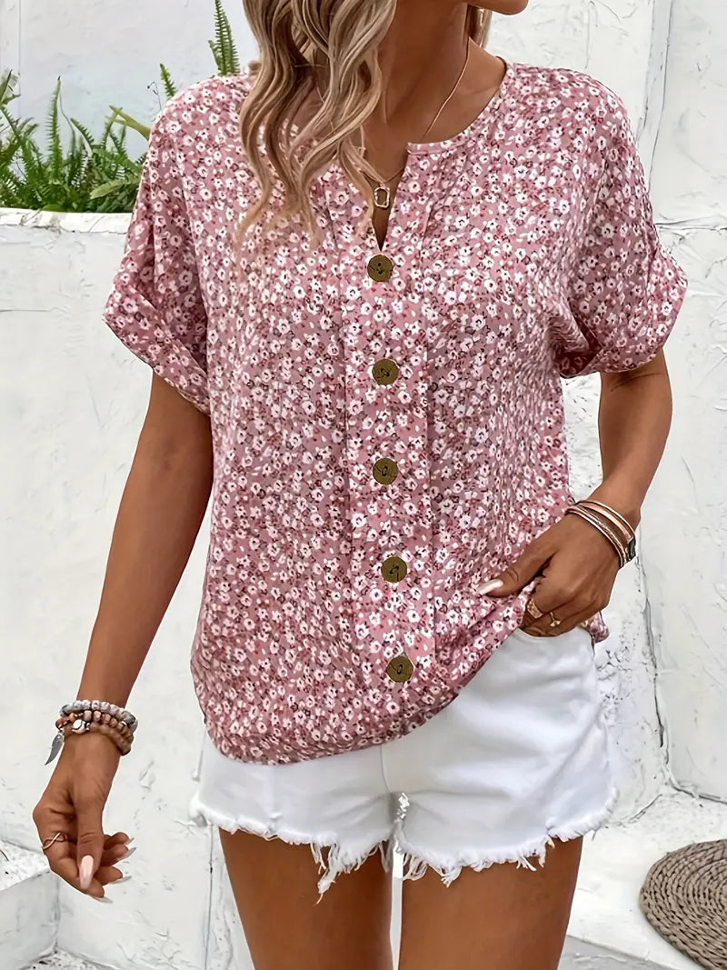 Damen Bluse Floralmuster Sommerprint