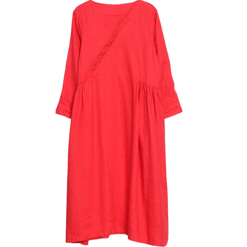 Damen Maxikleid V-Ausschnitt Locker Norvielle