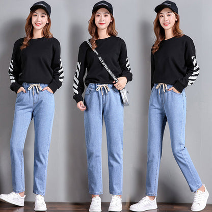 Damen Jeans Elastischer Bund Seitentaschen Norvielle