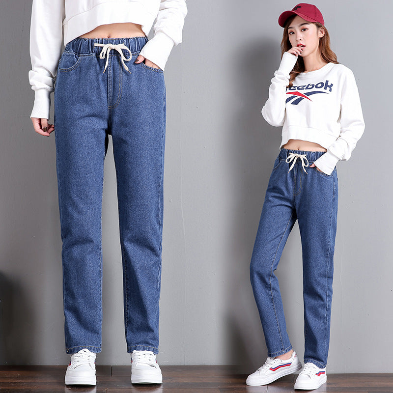 Damen Jeans Elastischer Bund Seitentaschen Norvielle
