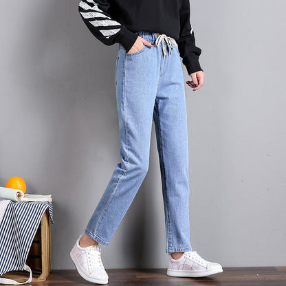 Damen Jeans Elastischer Bund Seitentaschen Norvielle