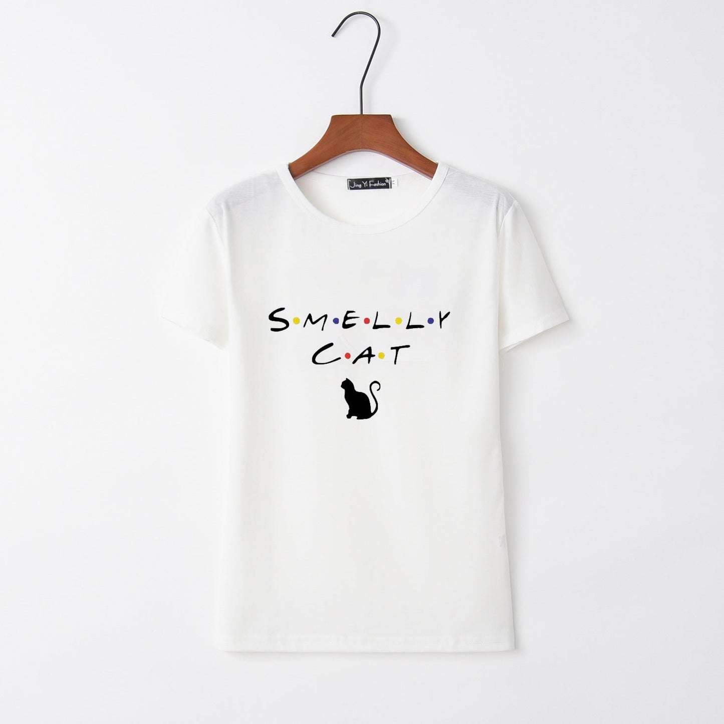 Damen T-Shirt Katzenmotiv Rundhals Norvielle