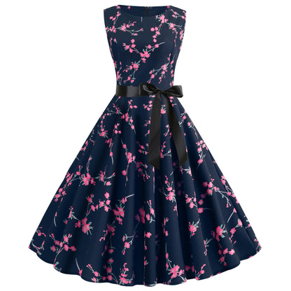 Damen Midi-Kleid Florales Spitzenmuster Taillengürtel Norvielle