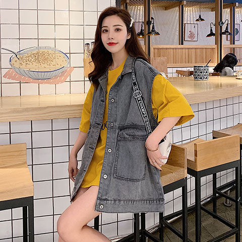 Damen Oversized Denimweste