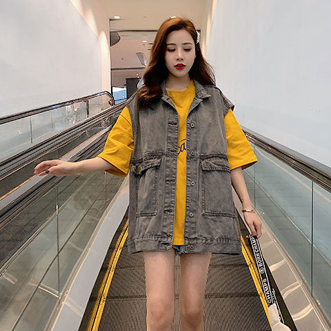 Damen Oversized Denimweste