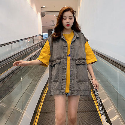 Damen Oversized Denimweste