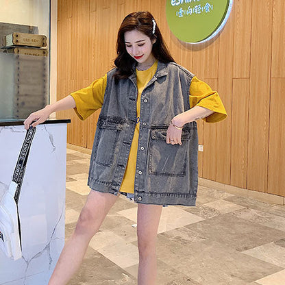 Damen Oversized Denimweste