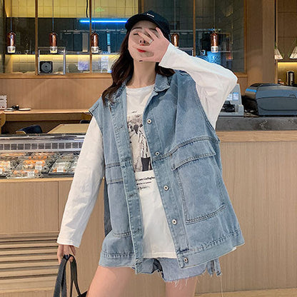 Damen Oversized Denimweste