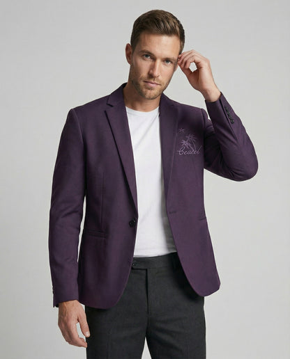 Herren Blazer Sportlich Stickmotiv - Norvielle